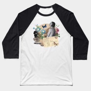 The Postcard - Vintage Inspired Collage Illustration Baseball T-Shirt